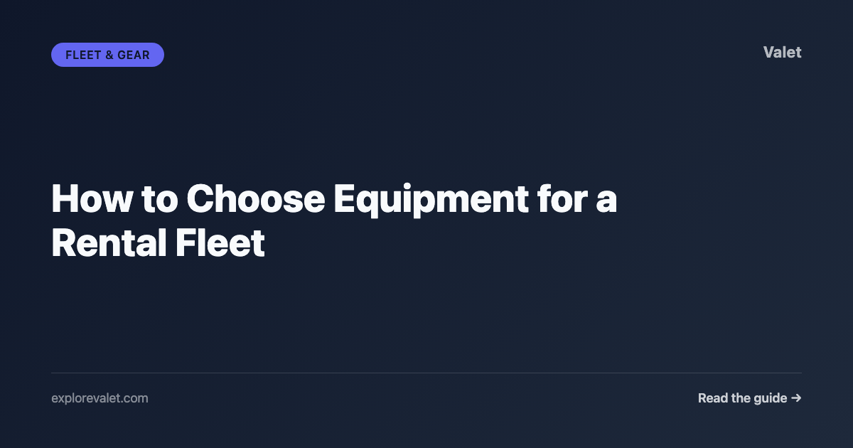 How to Choose Equipment for a Rental Fleet