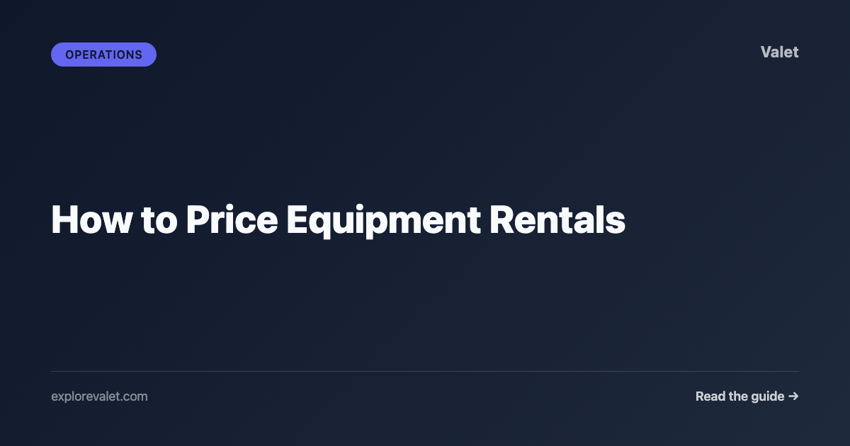 How to Price Equipment Rentals
