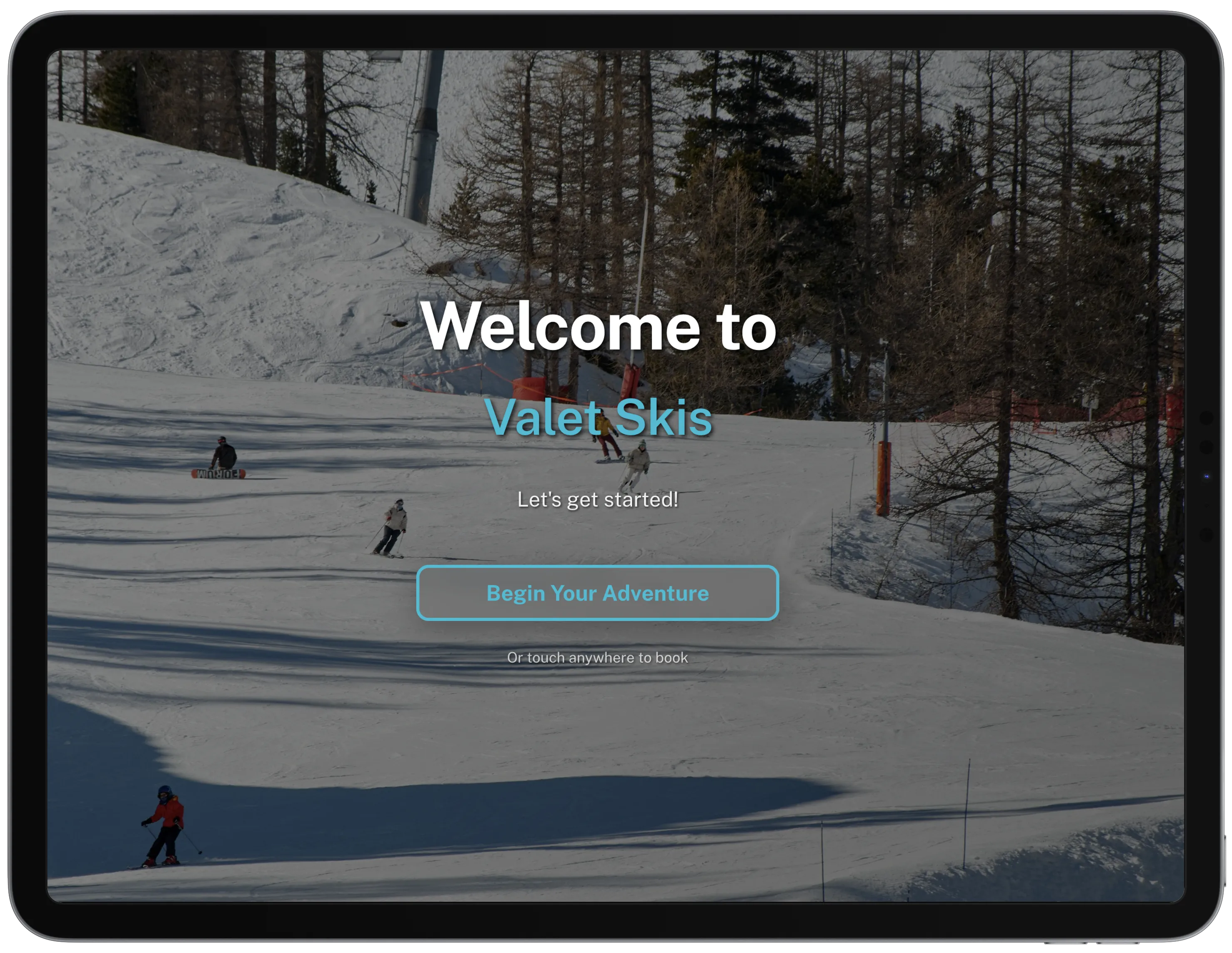 Ski rental booking on iPad